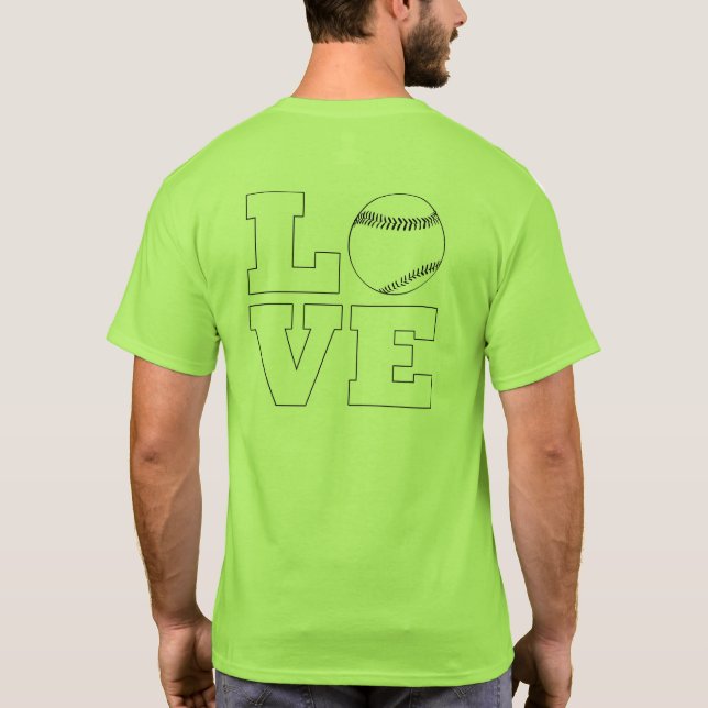 Love Baseball / Softball Men's T-Shirt (Back)
