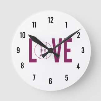 Love Baseball Wall Clock