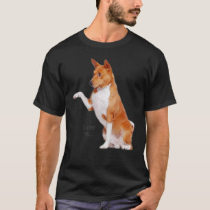 Love Basenji  Dog Mom Dad Puppy Cute Pet Valentine T-Shirt
