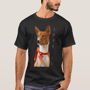 Love Basenji Dog Mum Dad Puppy Cute Pet Valentine T-Shirt