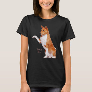 Love Basenji  Dog Mum Dad Puppy Cute Pet Valentine T-Shirt
