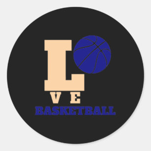 Love Basketball 1  Classic Round Sticker