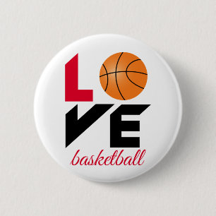 Love basketball 6 cm round badge