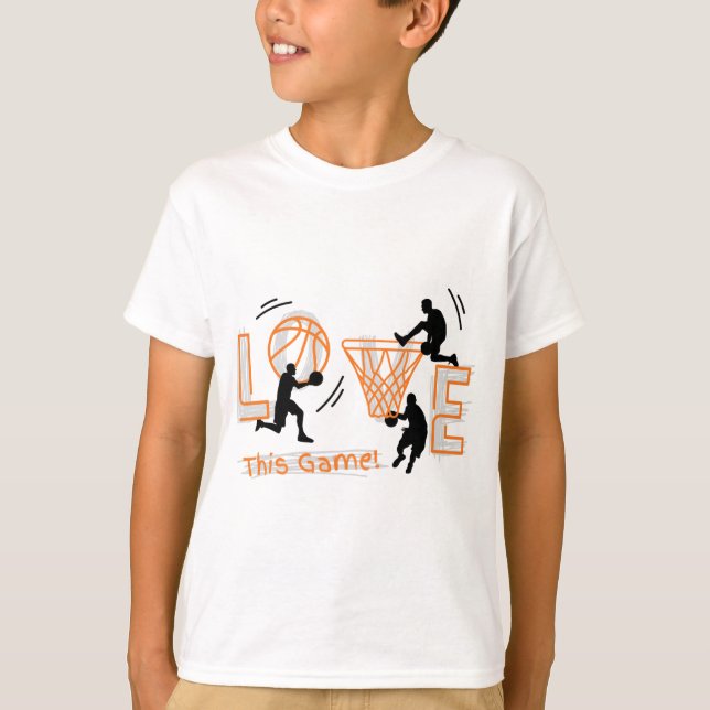 Love Basketball Boys White T-Shirt (Front)