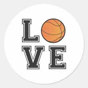 Love Basketball Classic Round Sticker
