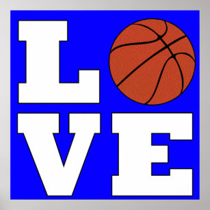 LOVE Basketball Custom Colour Fun Sports Lover Poster