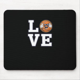 Love Basketball Design With Cool Emoji And Mouse Mat