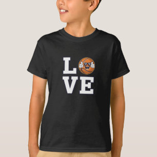 Love Basketball Design With Cool Emoji And T-Shirt