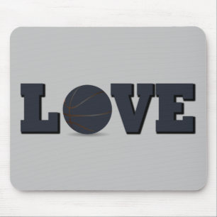 Love basketball game with blue ball mouse mat