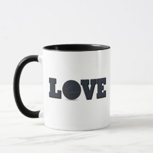 Love basketball game with blue ball mug