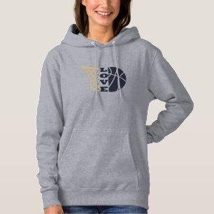 love basketball hoop and blue ball hoodie