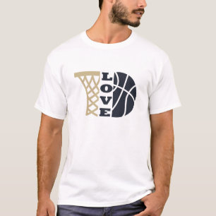 love basketball hoop and blue ball T-Shirt