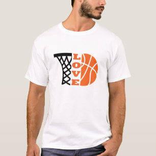 Love Basketball hoop and orange ball T-Shirt