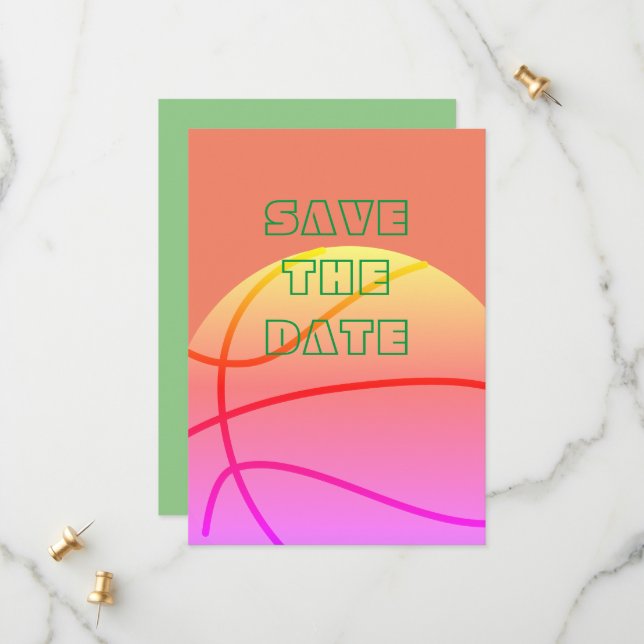 love basketball letter, basketball lover save the date (Front/Back In Situ)