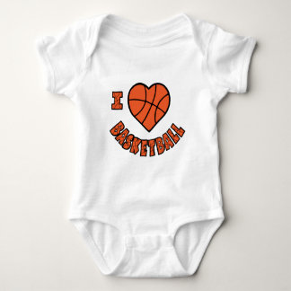 Love Basketball, orange Baby Bodysuit