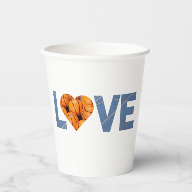 love basketball  paper cups (Front)