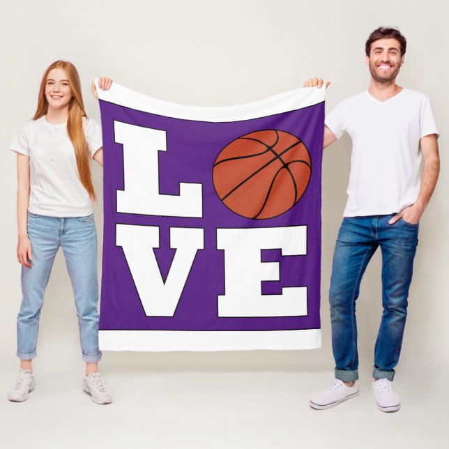 LOVE Basketball Player Custom Team Colour Sports Fleece Blanket (In Situ)