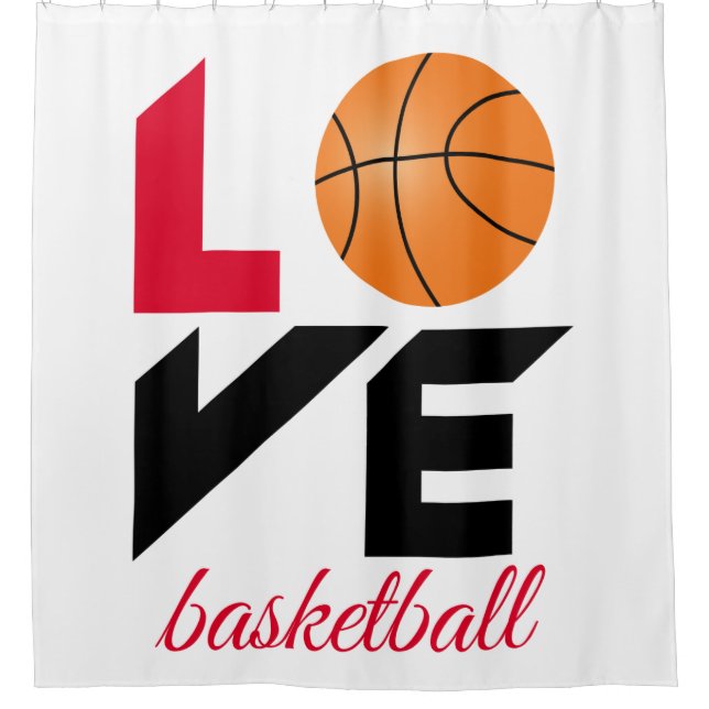 Love basketball shower curtain (Front)