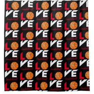 Love basketball shower curtain