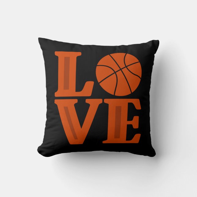 Love Basketball sports fun throw pillow (Front)