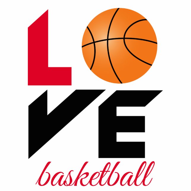 Love basketball standing photo sculpture (Front)