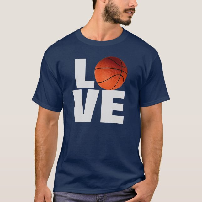 Love Basketball T-Shirt - Navy Blue Colour (Front)