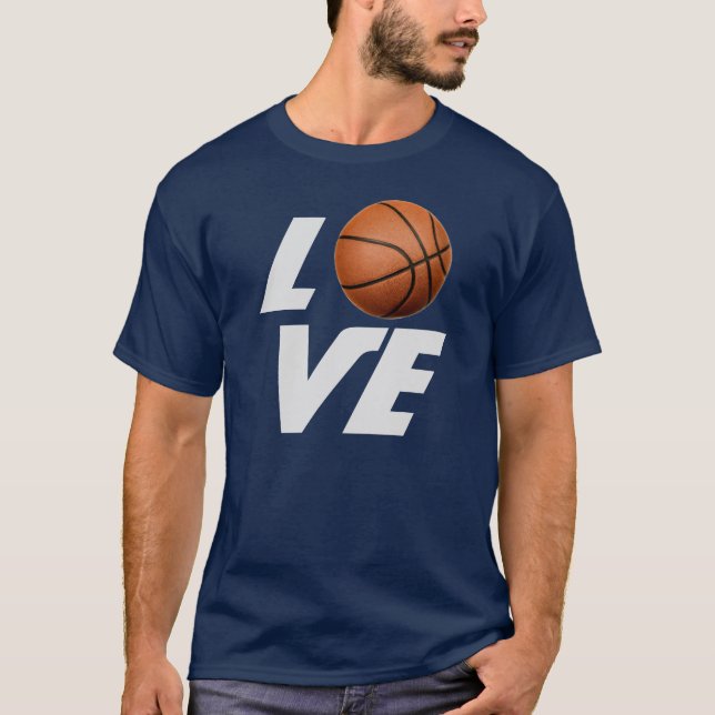 Love Basketball T-Shirt - Navy Blue Colour Tees (Front)