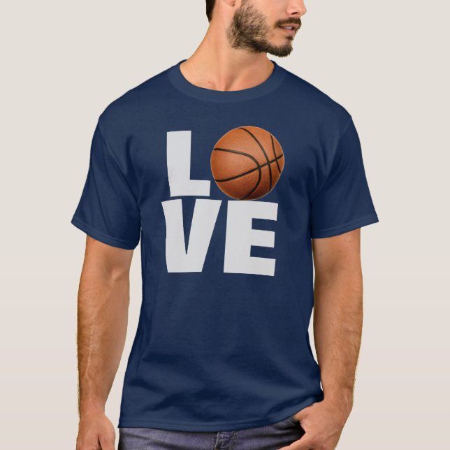 Love Basketball T-Shirt - Navy Blue Sport Tees (Front)