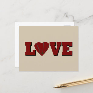 love basketball with red heart ball holiday postcard