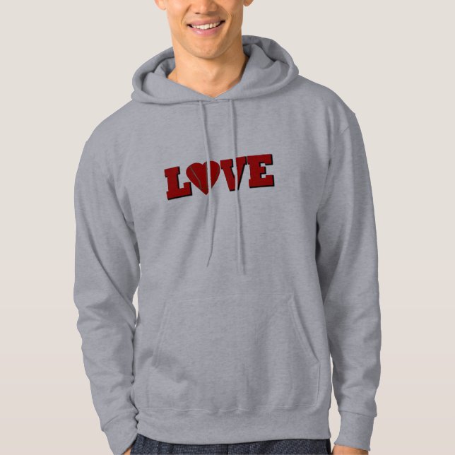 Love basketball with red heart hoodie (Front)