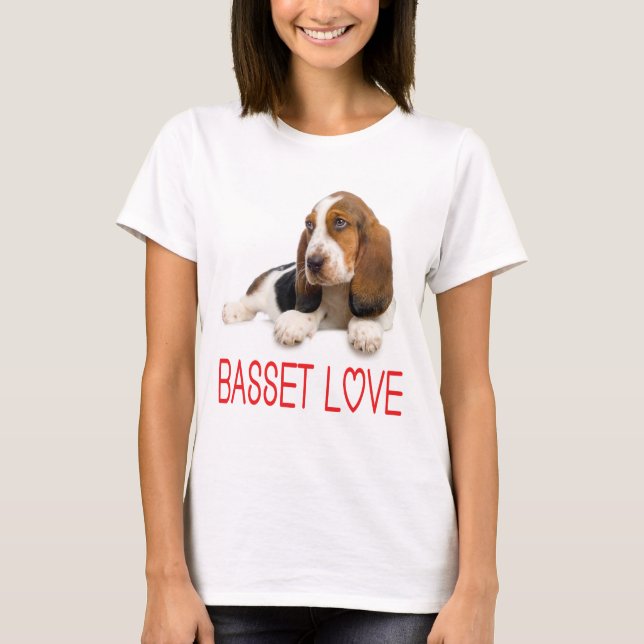 Love Basset Hound Puppy Dog Tee Shirt (Front)