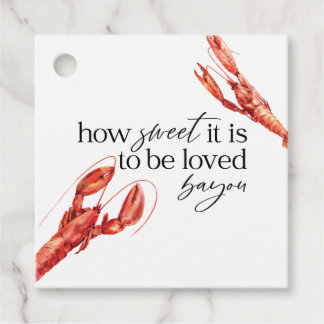 Love Bayou Crawfish Favour Tags