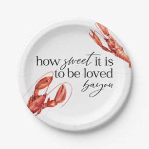 Love Bayou Crawfish Paper Plate
