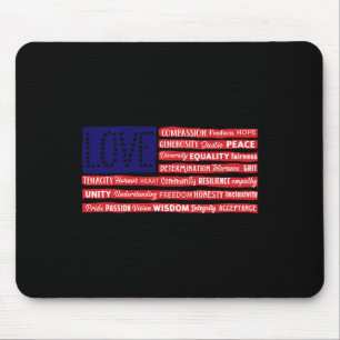 Love Be Kind Compion Equality Usa American Flag Pa Mouse Mat