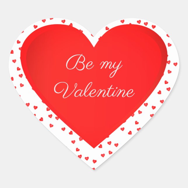 Love Be My Valentine Red Heart Sticker (Front)