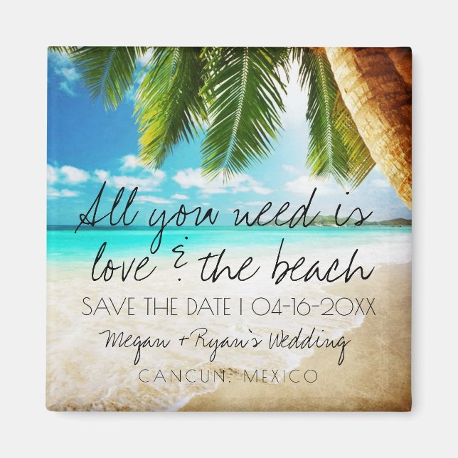 Love Beach Destination Wedding Save the Date  Magnet (Front)