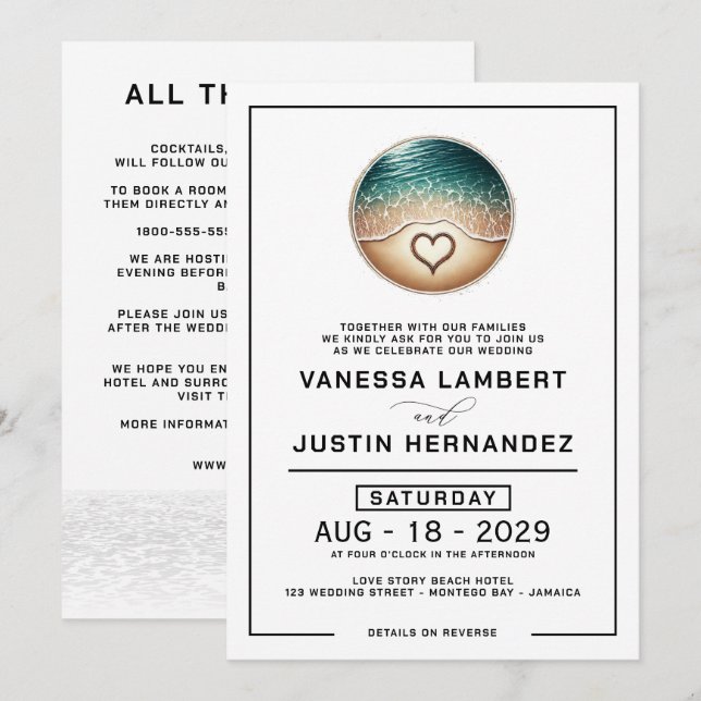 Love Beach Invitation (Front/Back)