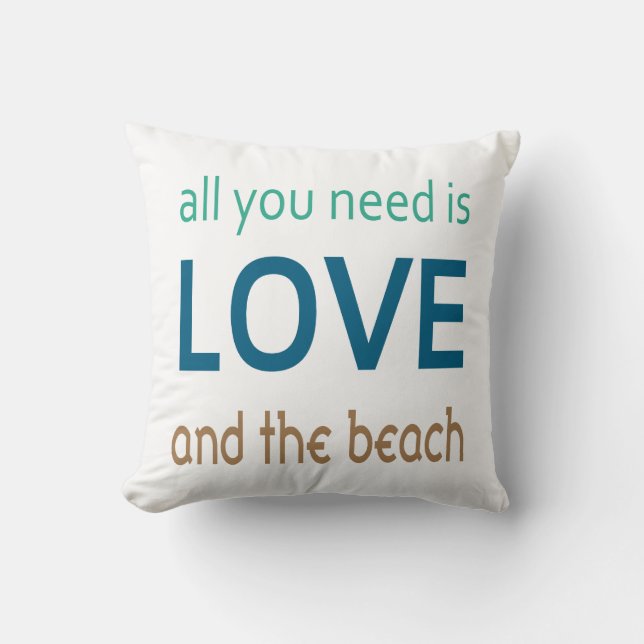 Love & Beach Pillow (Front)
