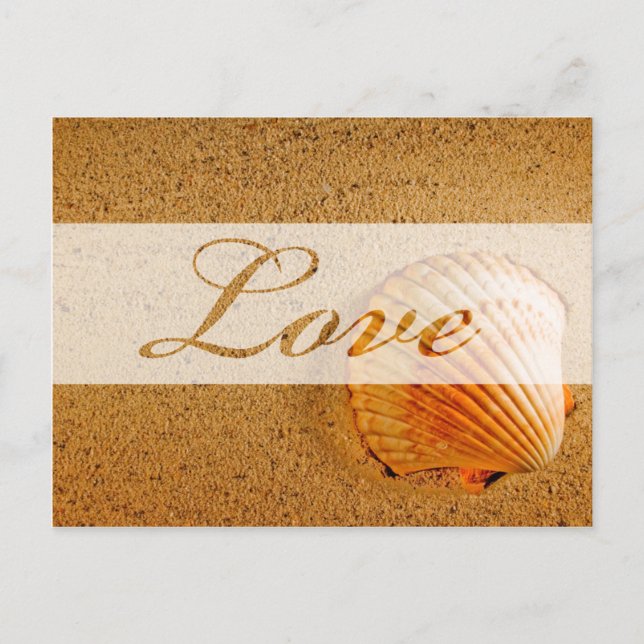Love Beach Wedding Theme Save The Date Announcement Postcard (Front)