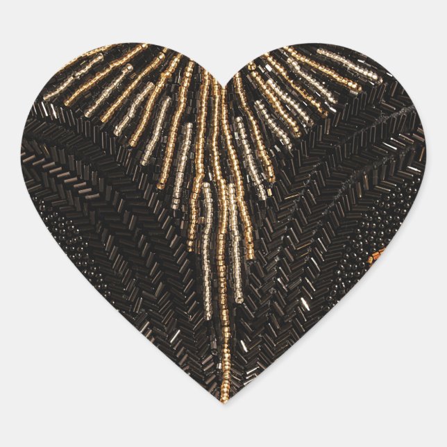 Love Beads? Vintage Glamour Heart Sticker (Front)