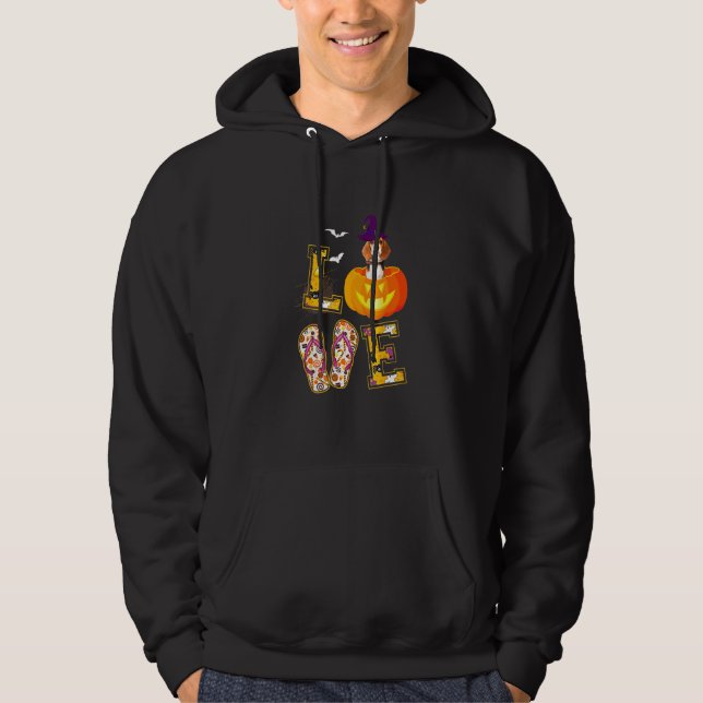 Love Beagle Pumpkin Halloween T Halloween Hoodie (Front)