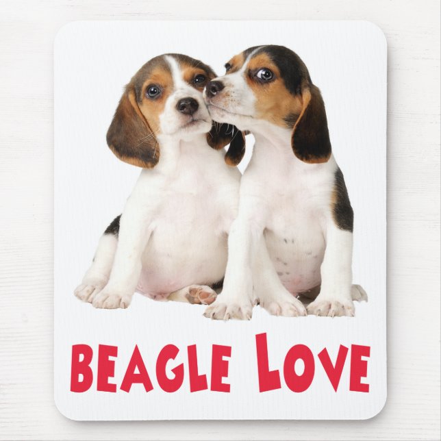 Love Beagle Puppy Dog Mouse Pad (Front)