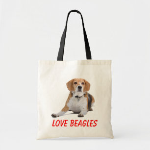 Love Beagles Puppy Dog Canvas Totebag Tote Bag