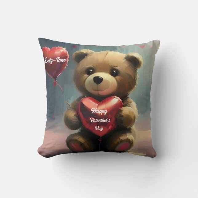 Love Bear: Personalized Valentine's Day Cushion (Front)