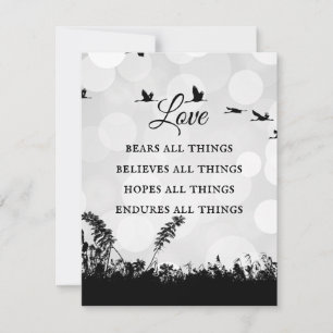 Love Bears All Things Black Silhouette Quotes Holiday Card