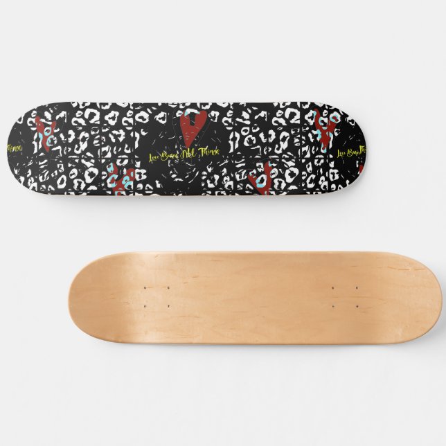 Love Bears All Things Cheetah Christian Scripture Skateboard (Horz)