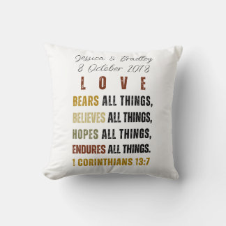 LOVE bears all things... | Christian T-Shirt Cushion