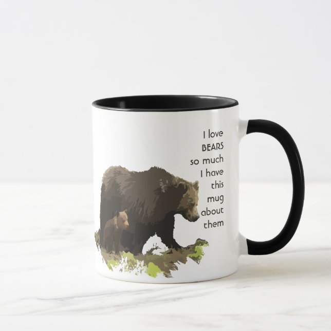 Love BEARS ANIMALS so much I Fun Quote Mug (Right)