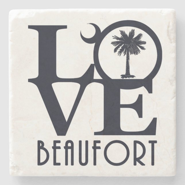 LOVE Beaufort SC Stone Coaster (Front)