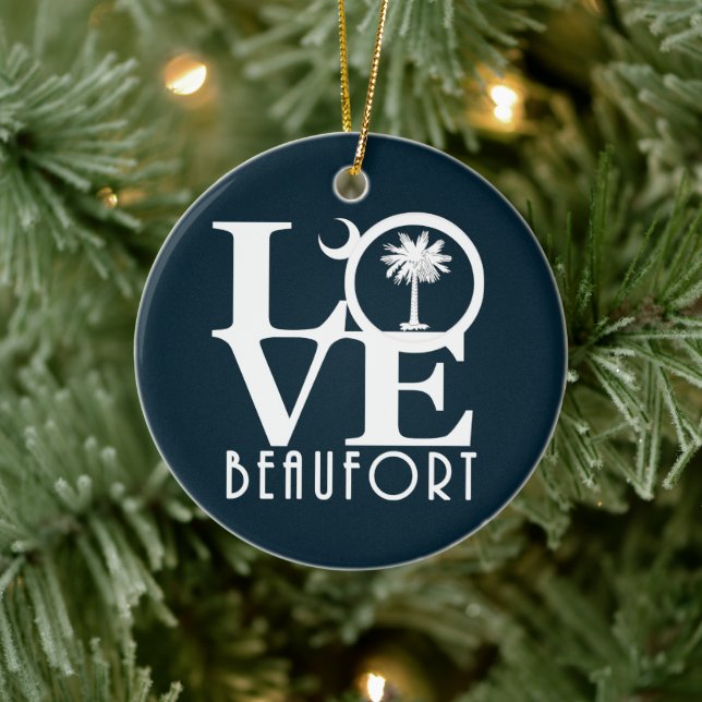 LOVE Beaufort South Carolina Ceramic Tree Decoration (Tree)